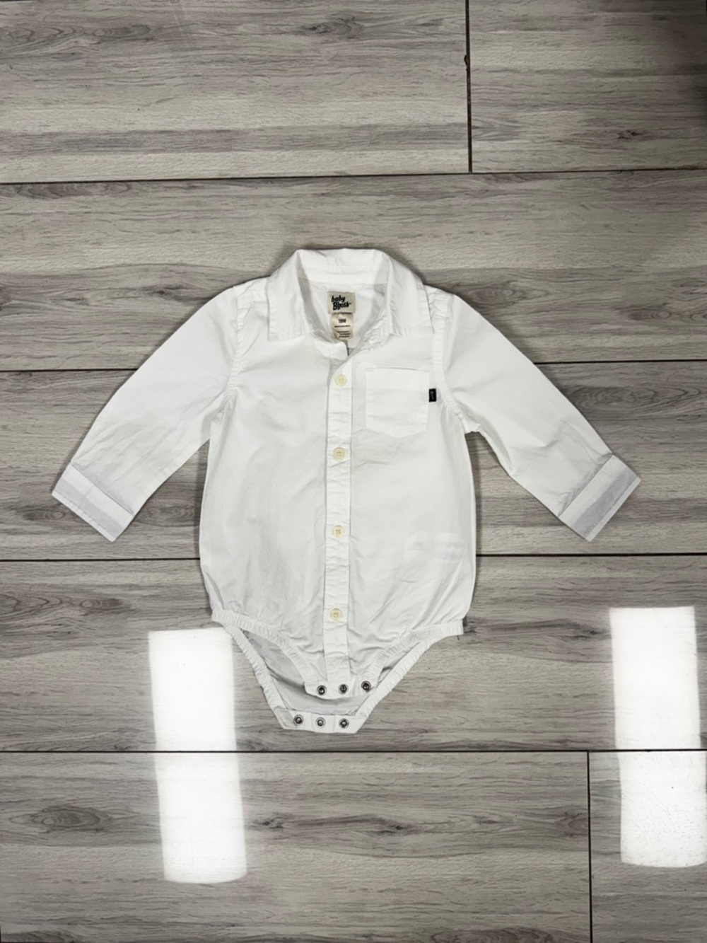 OshKosh B'gosh White Long-Sleeve Button-Front Bodysuit